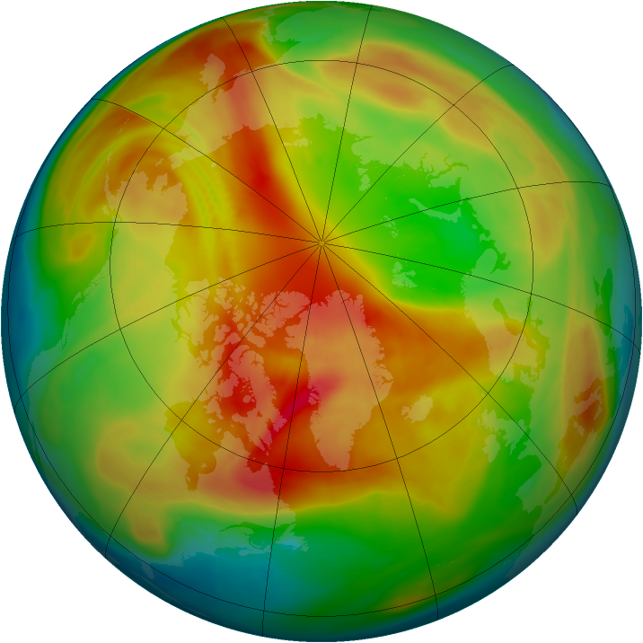 Arctic ozone map for 08 March 2008
